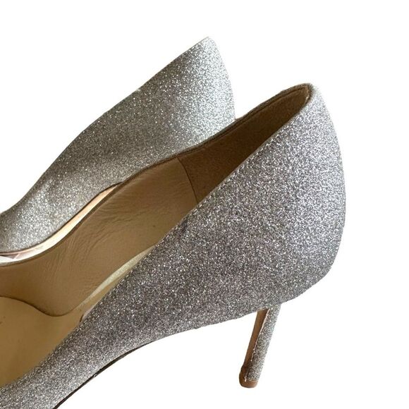 Jimmy Choo Romy 100 Silver Glitter Pointed Toe Stiletto High Heel Pumps EU 38 - Picture 12 of 12